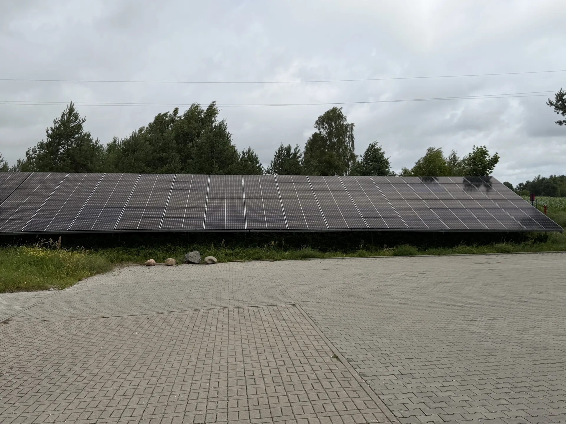 Two photovoltaic installations beside the workshop